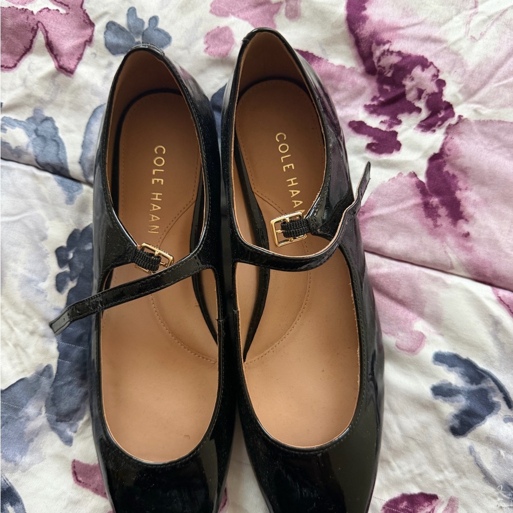 Cole Haan Women's Black Patent Mary Jane Flats